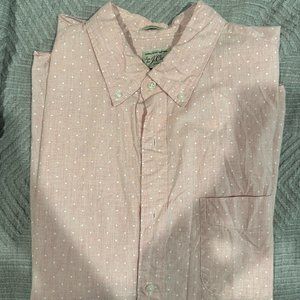 J Crew Pink Dots Button Down Short Sleeve Large Slim